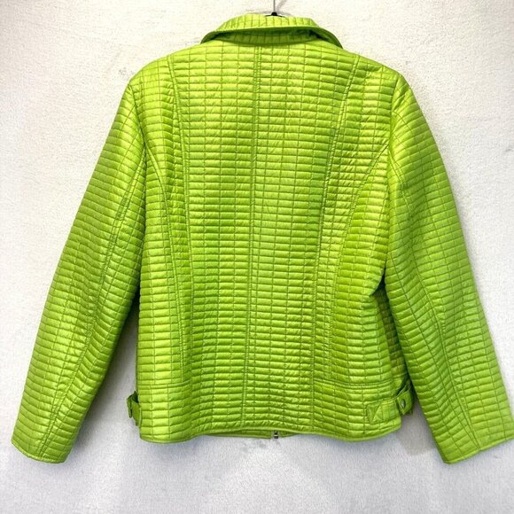 NEW Chicos Additions Green Quilted Zip Up Spring Jacket Size 2 (Large) Telluride - Picture 2 of 15